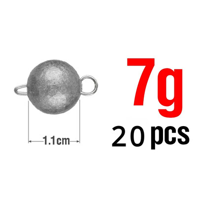 3/5/7/10g 10/20 buc. Supercontinent Sinker Jig de pescuit Cap de glonț Greutăți moale Nalucă grup cârlig agravat cârlige de pescuit