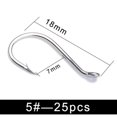 FISH KING 6-25gab. Nerūsējošā tērauda astoņkāju jūras makšķerēšanas āķi 7/0#-6# dzeloņstieni ar garu kātu Sālsūdens tārpu āķis