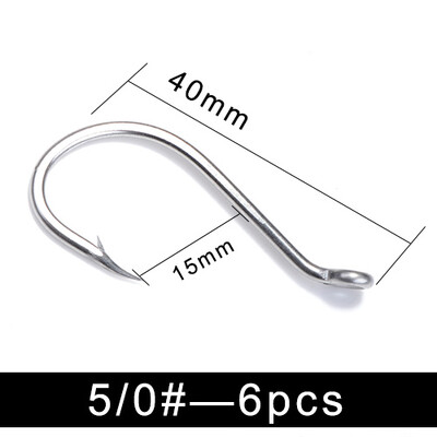 FISH KING 6-25gab. Nerūsējošā tērauda astoņkāju jūras makšķerēšanas āķi 7/0#-6# dzeloņstieni ar garu kātu Sālsūdens tārpu āķis