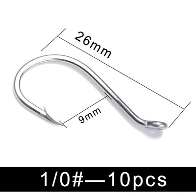 FISH KING 6-25gab. Nerūsējošā tērauda astoņkāju jūras makšķerēšanas āķi 7/0#-6# dzeloņstieni ar garu kātu Sālsūdens tārpu āķis