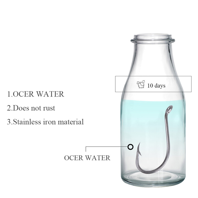 FISH KING 6-25gab. Nerūsējošā tērauda astoņkāju jūras makšķerēšanas āķi 7/0#-6# dzeloņstieni ar garu kātu Sālsūdens tārpu āķis