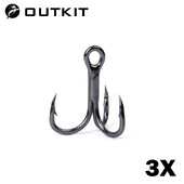 OUTKIT 10 vnt. 3x BLOOD SLOT Tvirtas labai aštrus apvalus treble kabliukas Antikorozinis daug anglies plienas 10-18# treble kabliukai žvejybos reikmenys