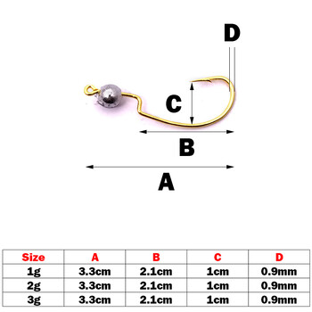 OUTKIT Jig Mini Head Hook 1g/2g/3g 10бр./лот Кука за скален риболов Lure Jig Grank Hook Soft Worm риболовни принадлежности Аксесоари