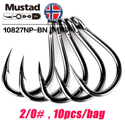 Mustad Norway Origin tengeri horgászhorog Super Power Big Size Hoodlum Fish Hooks,1#-12/0#,10827NP-BN