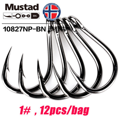 Mustad Norway Origin tengeri horgászhorog Super Power Big Size Hoodlum Fish Hooks,1#-12/0#,10827NP-BN