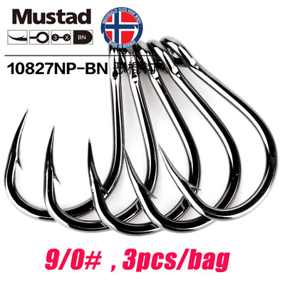 Mustad Norway Origin tengeri horgászhorog Super Power Big Size Hoodlum Fish Hooks,1#-12/0#,10827NP-BN
