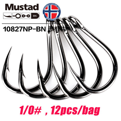 Mustad Norway Origin tengeri horgászhorog Super Power Big Size Hoodlum Fish Hooks,1#-12/0#,10827NP-BN