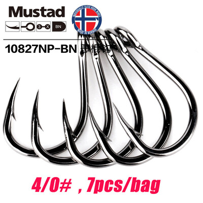Mustad Norway Origin tengeri horgászhorog Super Power Big Size Hoodlum Fish Hooks,1#-12/0#,10827NP-BN