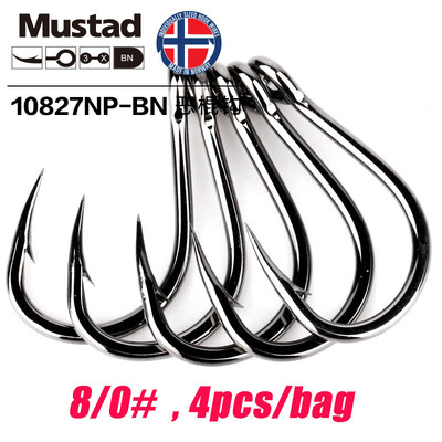 Mustad Norway Origin tengeri horgászhorog Super Power Big Size Hoodlum Fish Hooks,1#-12/0#,10827NP-BN
