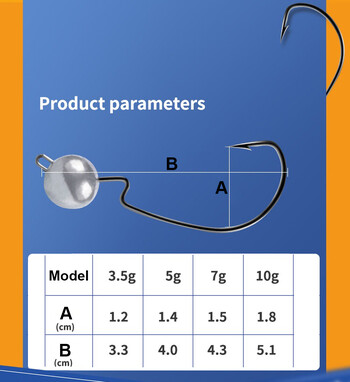 5 τμχ 3,5 g 5 g 7 g 10 g Exposed Jig Head Fishing Hook Μαλακό σκουλήκι Fishhook Jigging Crank Hook Bass Pike Είδη ψαρέματος