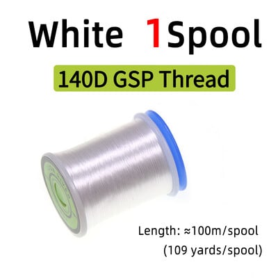 1 ritė / 3 ritės 140D GSP muselių rišimo sriegis Tvirtas muselinės žūklės rišimo valas, skirtas sūraus vandens srautiniam lydekos ešerių muselėms Jig Hook masalas