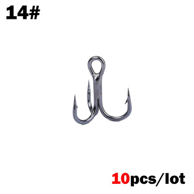 Új, 10db 3x erős Super Sharp Round Treble Hook Rozsdamentes nagy széntartalmú acél 10-18# Sea Treble Hooks horgászfelszerelés