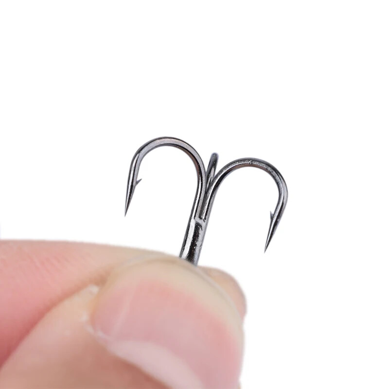 Új, 10db 3x erős Super Sharp Round Treble Hook Rozsdamentes nagy széntartalmú acél 10-18# Sea Treble Hooks horgászfelszerelés