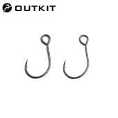 OUTKIT 10 buc pentru molucă de pescuit cârlig de rezervă ORIGIN S55m cârlige unice pentru pește în linie cu ochi mari, dimensiune 6 8 10 12, oțel cu conținut ridicat de carbon