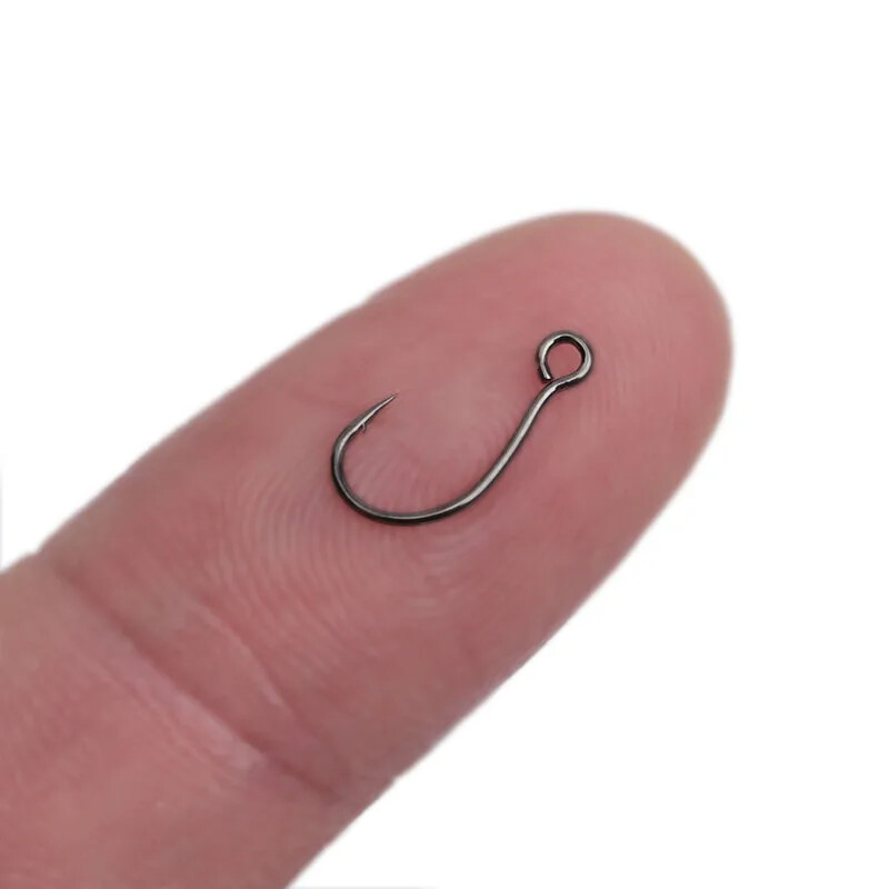 OUTKIT 10 buc pentru molucă de pescuit cârlig de rezervă ORIGIN S55m cârlige unice pentru pește în linie cu ochi mari, dimensiune 6 8 10 12, oțel cu conținut ridicat de carbon