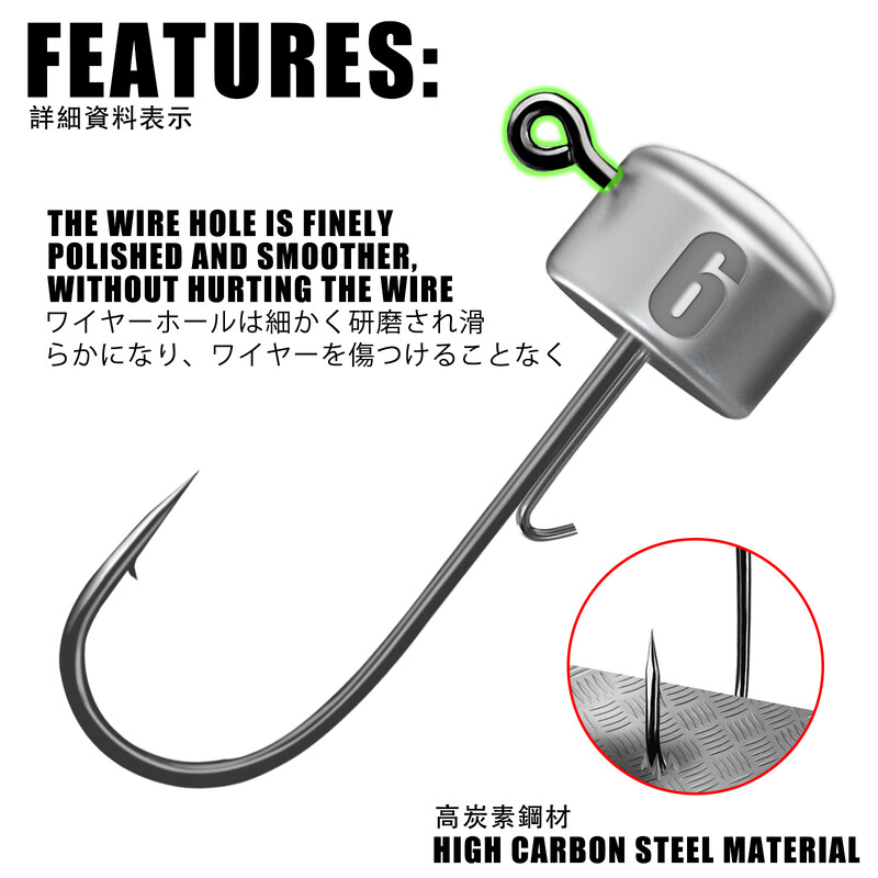 Ned Rig Jig galviņas Makšķerēšanas āķi 1,8-6g Tumbler Ajing Mīkstam tārpu lure Bass Fish Pesca Rockfish līdakas foreles piederumi