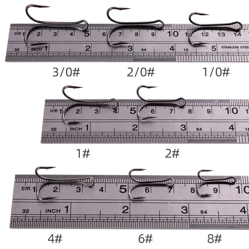 Sea.Yolo 10 ks rybárskych háčikov na návnady z vysoko uhlíkovej ocele, dvojité háčiky s protihrotmi, rybárske potreby, háčiky na červy na rybárske príslušenstvo na lov ostriežov a kaprov.