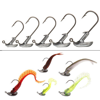 JYJ 10PCS/Παρτίδα 3,5g 5g 7g 10g 14g Tumbler Head Hook Jig Bait Fishing Hook For Soft Lure Fishing Tackle Αξεσουάρ για τα είδη αλιείας