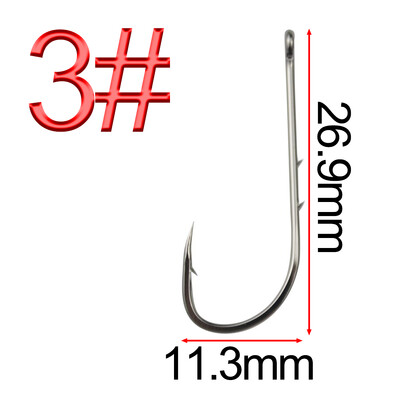 50 ks dvojitý zadný tŕň, zahnutý rybársky háčik, dlhá rukoväť, trubica, morský rybársky háčik, protihrot s krúžkom, háčik s krivou ústnou stranou