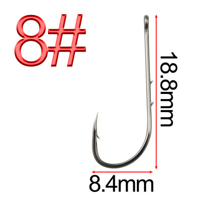 50 ks dvojitý zadný tŕň, zahnutý rybársky háčik, dlhá rukoväť, trubica, morský rybársky háčik, protihrot s krúžkom, háčik s krivou ústnou stranou