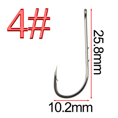 50 ks dvojitý zadný tŕň, zahnutý rybársky háčik, dlhá rukoväť, trubica, morský rybársky háčik, protihrot s krúžkom, háčik s krivou ústnou stranou