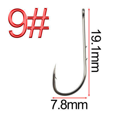 50 ks dvojitý zadný tŕň, zahnutý rybársky háčik, dlhá rukoväť, trubica, morský rybársky háčik, protihrot s krúžkom, háčik s krivou ústnou stranou