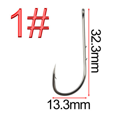 50 ks dvojitý zadný tŕň, zahnutý rybársky háčik, dlhá rukoväť, trubica, morský rybársky háčik, protihrot s krúžkom, háčik s krivou ústnou stranou