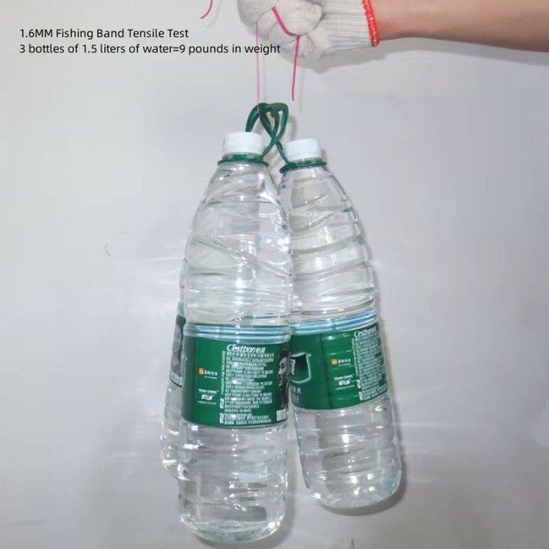 Naujas 10M rožinės gumos tvirtas elastinis guminis valas, skirtas žvejybai Tradicinio lygio apvalus elastinis lynas surištas valas žuvies skersmuo 1,6 mm