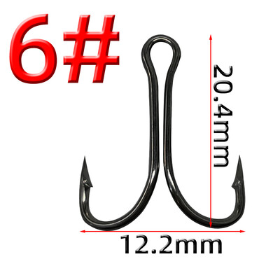 50 komada Dvostruka udica za pecanje, ručica od ugljičnog čelika, bodljikava udica za pecanje šarana, vezanje mušica, meki mamac, dodaci za ribu