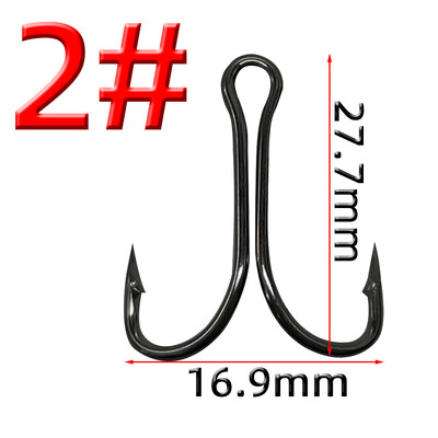 50 komada Dvostruka udica za pecanje, ručica od ugljičnog čelika, bodljikava udica za pecanje šarana, vezanje mušica, meki mamac, dodaci za ribu