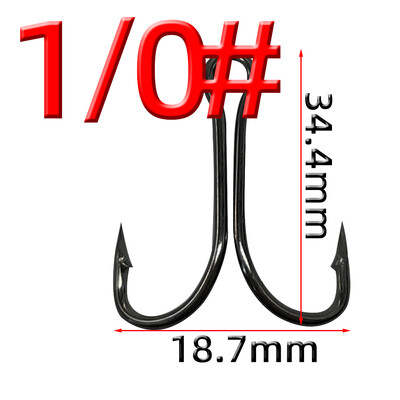 50 komada Dvostruka udica za pecanje, ručica od ugljičnog čelika, bodljikava udica za pecanje šarana, vezanje mušica, meki mamac, dodaci za ribu
