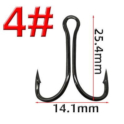 50 komada Dvostruka udica za pecanje, ručica od ugljičnog čelika, bodljikava udica za pecanje šarana, vezanje mušica, meki mamac, dodaci za ribu