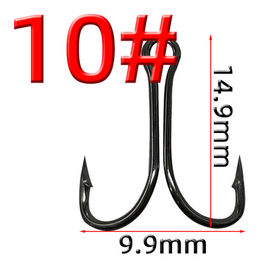 50 komada Dvostruka udica za pecanje, ručica od ugljičnog čelika, bodljikava udica za pecanje šarana, vezanje mušica, meki mamac, dodaci za ribu