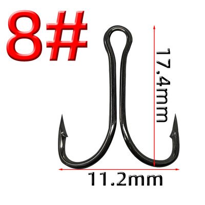 50 komada Dvostruka udica za pecanje, ručica od ugljičnog čelika, bodljikava udica za pecanje šarana, vezanje mušica, meki mamac, dodaci za ribu
