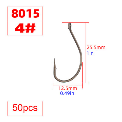 50 ks potiahnutých háčikov s ostňami z vysoko uhlíkovej ocele, balenie kaprových rybárskych háčikov v originálnej maloobchodnej krabici