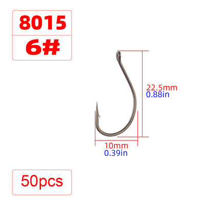 50 ks potiahnutých háčikov s ostňami z vysoko uhlíkovej ocele, balenie kaprových rybárskych háčikov v originálnej maloobchodnej krabici