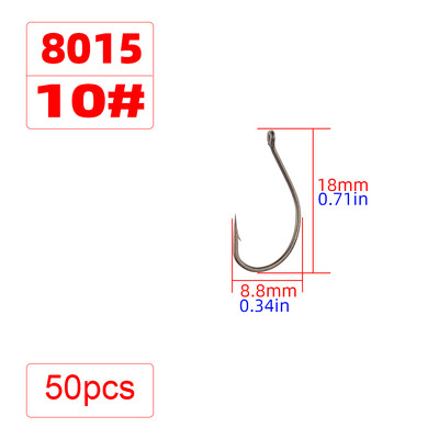 50 ks potiahnutých háčikov s ostňami z vysoko uhlíkovej ocele, balenie kaprových rybárskych háčikov v originálnej maloobchodnej krabici