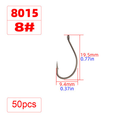 50 ks potiahnutých háčikov s ostňami z vysoko uhlíkovej ocele, balenie kaprových rybárskych háčikov v originálnej maloobchodnej krabici