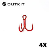 OUTKIT 10 vnt 4x stiprus Super Sharp Apvalus Treble Hook Antikorozinis daug anglies plieno 2 4 6 8# Sea Treble Hooks žvejybos reikmenys