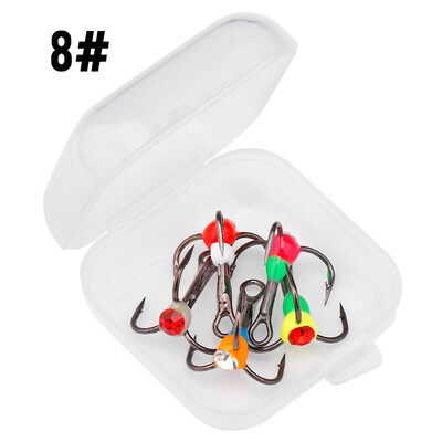 VTAVTA 5vnt./Dėžutė 8# 10# 12# 14# Žieminės žūklės kabliukai Didelės anglies plieno kabliukai Balansuotojams Poledinės žiemos žūklės reikmenys