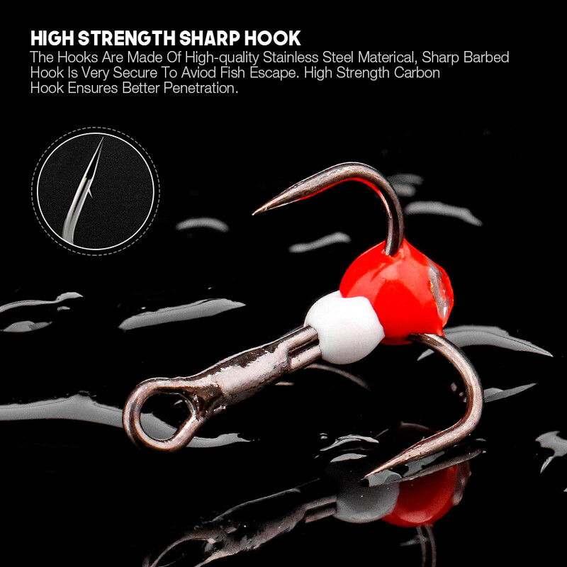 VTAVTA 5vnt./Dėžutė 8# 10# 12# 14# Žieminės žūklės kabliukai Didelės anglies plieno kabliukai Balansuotojams Poledinės žiemos žūklės reikmenys