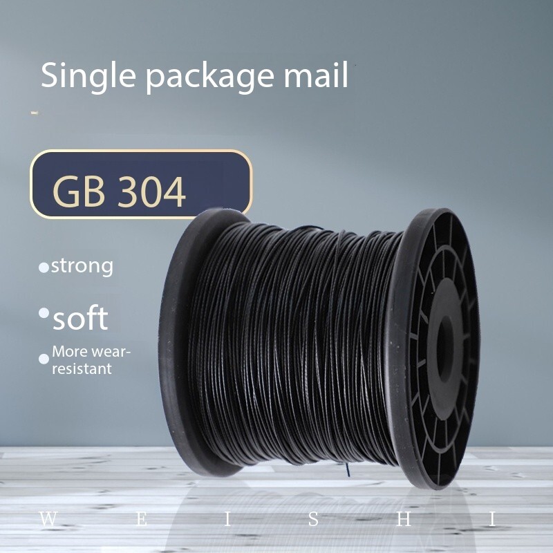 304 nerūdijančiu plienu dengtas plieninis vielinis lynas, nuo įkandimų atspari žūklės viela, papuošalų pakabinamas lempos krištolinis viela 0,38–1,0 mm