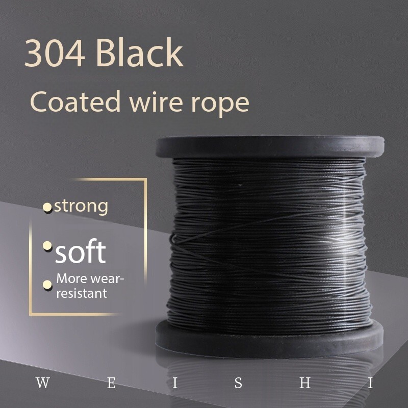 304 nerūdijančiu plienu dengtas plieninis vielinis lynas, nuo įkandimų atspari žūklės viela, papuošalų pakabinamas lempos krištolinis viela 0,38–1,0 mm