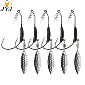 2 gab Offset makšķerēšanas āķi Nosvērts kloķa āķis ar karotes fliteriem Makšķerēšanas āķis Zivju āķi, kas piemēroti Texas Rigs makšķerēšanas piederumiem