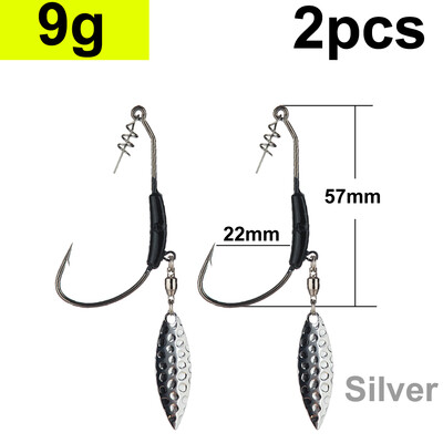 2 gab Offset makšķerēšanas āķi Nosvērts kloķa āķis ar karotes fliteriem Makšķerēšanas āķis Zivju āķi, kas piemēroti Texas Rigs makšķerēšanas piederumiem