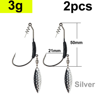 2 gab Offset makšķerēšanas āķi Nosvērts kloķa āķis ar karotes fliteriem Makšķerēšanas āķis Zivju āķi, kas piemēroti Texas Rigs makšķerēšanas piederumiem