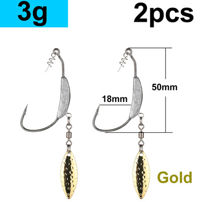 2 gab Offset makšķerēšanas āķi Nosvērts kloķa āķis ar karotes fliteriem Makšķerēšanas āķis Zivju āķi, kas piemēroti Texas Rigs makšķerēšanas piederumiem