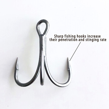 BKK 6066-3X-NP Triple Hook BT662-UA Triple Fishing Hook 2# - 16# UltraAntirust Fishhook for Saltwater Freshwater Fishing