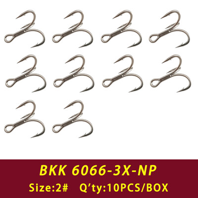 BKK 6066-3X-NP Treble Hook BT662-UA hármas horgász horgok 2# - 16# UltraAntirust horgászhorog sósvízi édesvízi horgászathoz