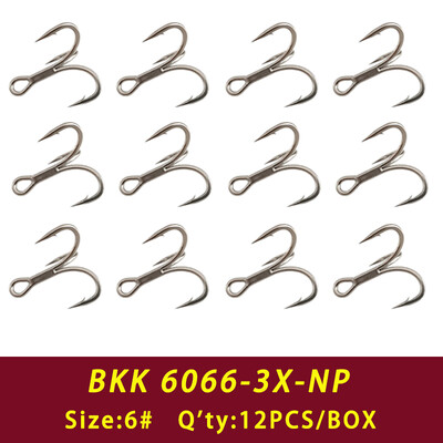 BKK 6066-3X-NP Treble Hook BT662-UA hármas horgász horgok 2# - 16# UltraAntirust horgászhorog sósvízi édesvízi horgászathoz